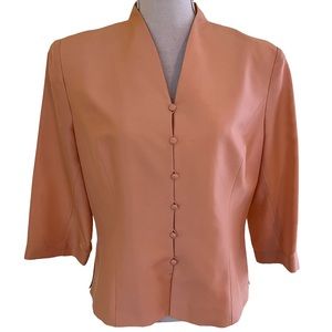 Adrianna Papell Vintage Pale Peach Silk Cocktail Jacket 14